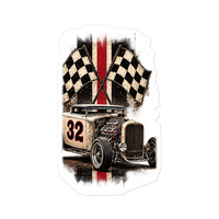 Number 32 Checkered Roadster Die-Cut Sticker product mockup 5