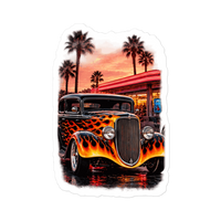 Neon Diner Flame Coupe Die-Cut Sticker product mockup 5