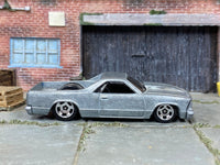 1980 Chevy El Camino DIY Hot Wheels kit assembled in bare metal with supplied wheels