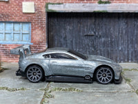 Aston Martin Vantage GTE DIY Hot Wheels kit assembled in bare metal with supplied gray wheels