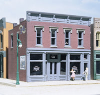 DPM 10200 Robert's Dry Goods HO kit shown assembled and painted; figures and surrounding scene not included