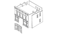DPM 10200 Robert's Dry Goods HO scale building kit, assembly illustration.