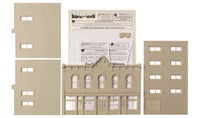 DPM 10800 Goodfellows Hall HO scale building kit, unassembled wall parts and instructions.