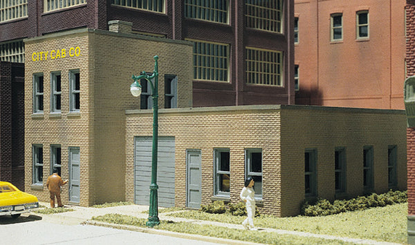 DPM 11200 City Cab Co. HO scale kit, assembled and painted example; surrounding buildings, vehicle, figures and scenery not included.