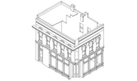 DPM 11500 The Other Corner Cafe HO scale kit, manufacturer assembly illustration