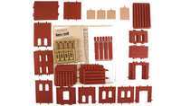 DPM 35200 HO scale 4-in-1 modular building kit, unassembled walls, windows and instructions