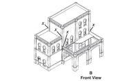 DPM 35200 HO scale modular kit, manufacturer illustration of optional design B, front view