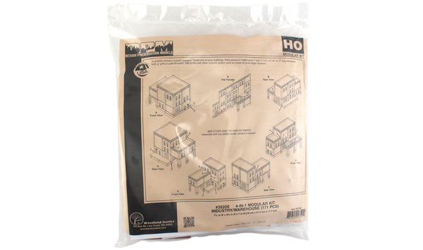 DPM 35200 HO scale 4-in-1 modular building kit in manufacturer packaging; four alternative designs