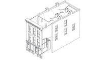 DPM 50100 Bruce's Bakery N scale building kit, manufacturer assembly illustration