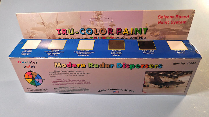 Tru-Color Paint 10602 Modern Radar Dispers Paint Set (6-Pack of 1oz Bottles) — exact product view