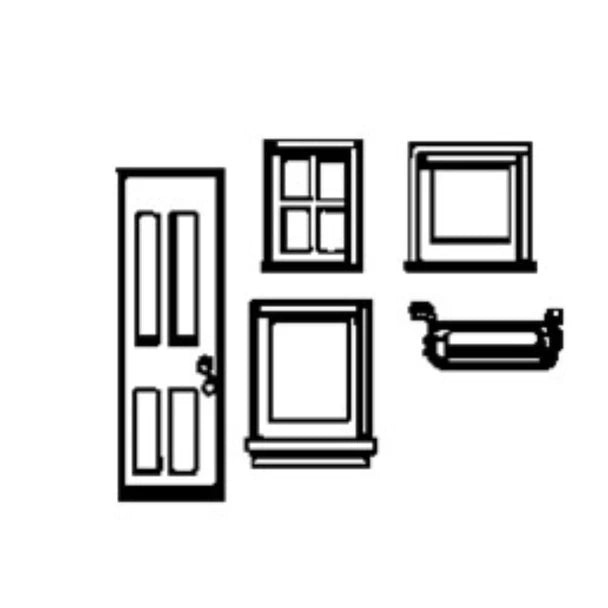 Durango Press 16 D&RGW caboose door, window, and step detail castings