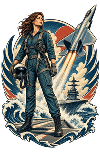 Vintage Aviation Pin-Up T-Shirt – Edition 25 artwork close-up