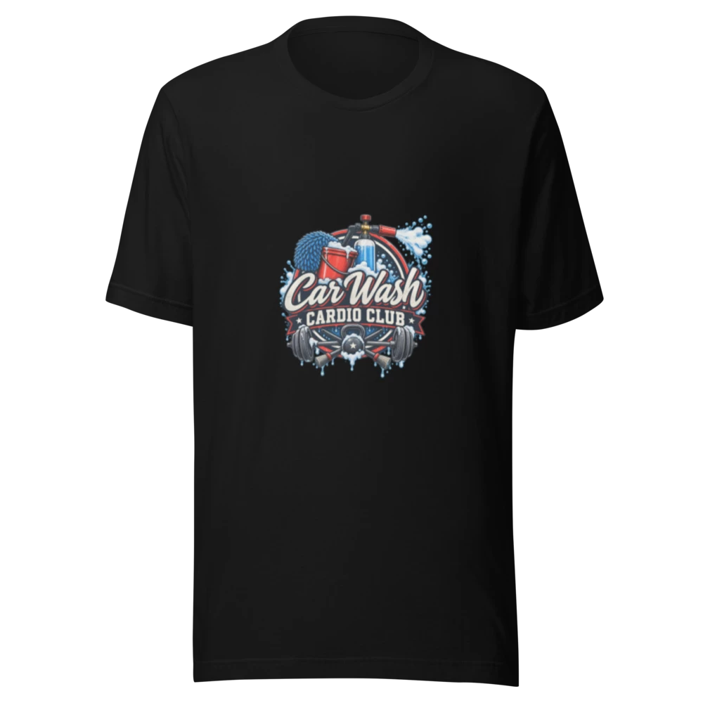 Car Wash Cardio Club unisex T-shirt product mockup