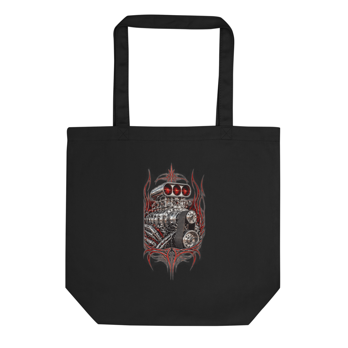 Supercharged V8 Pinstripe Eco Tote Bag product mockup