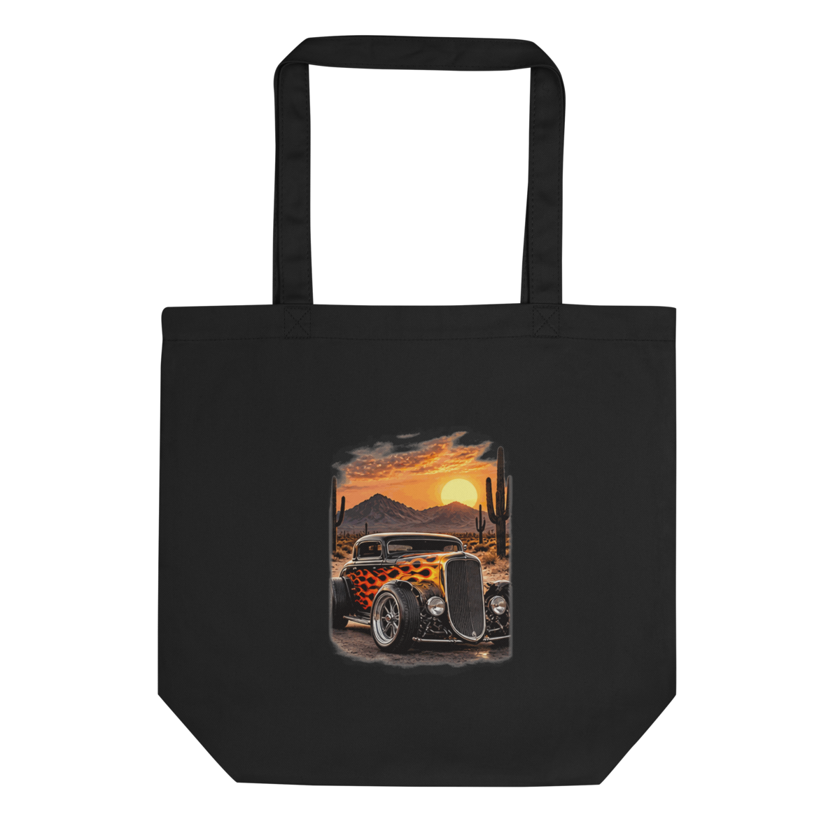 Desert Sunset Flame Coupe Eco Tote Bag product mockup