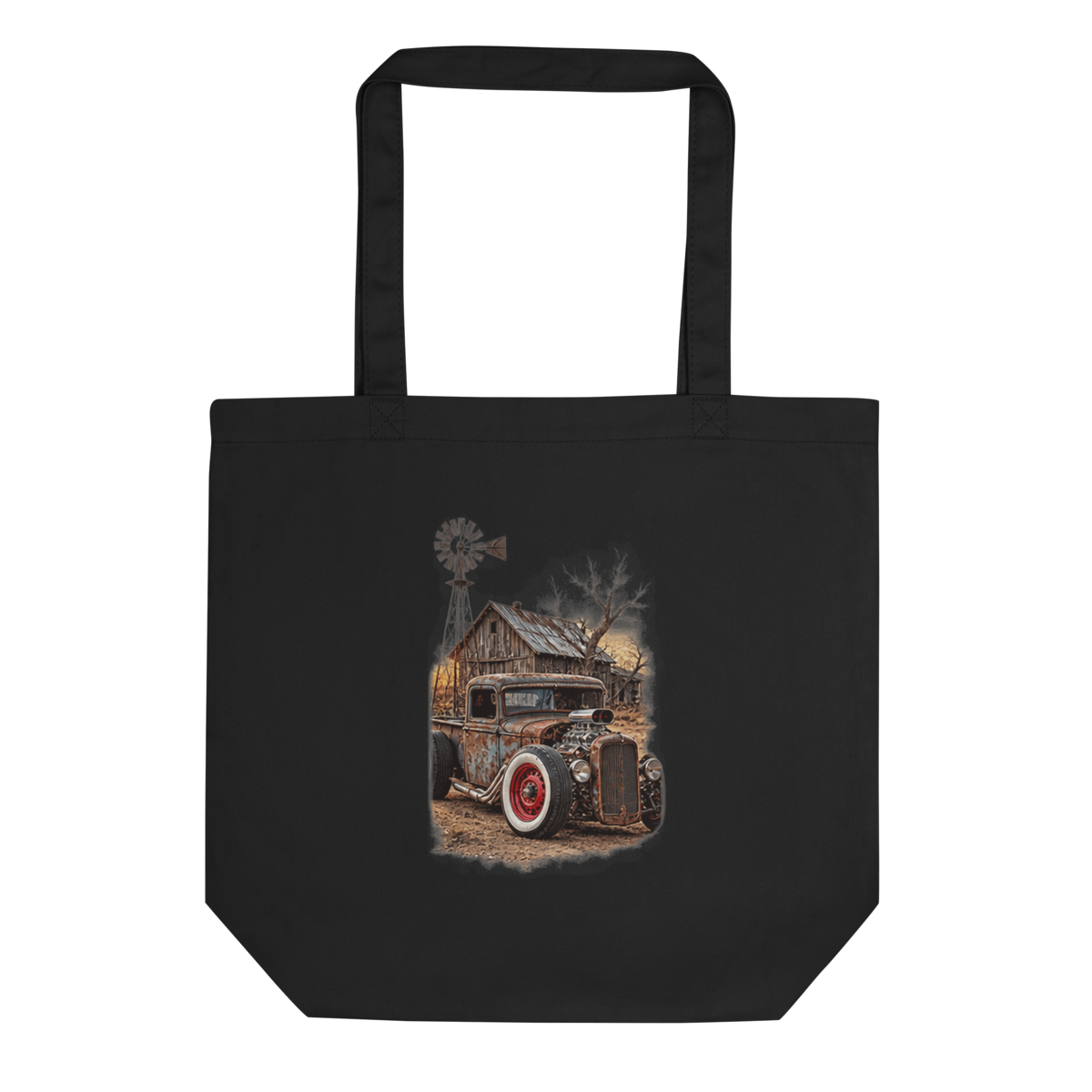 Rust and Thunder Rat Rod Pickup Eco Tote Bag product mockup