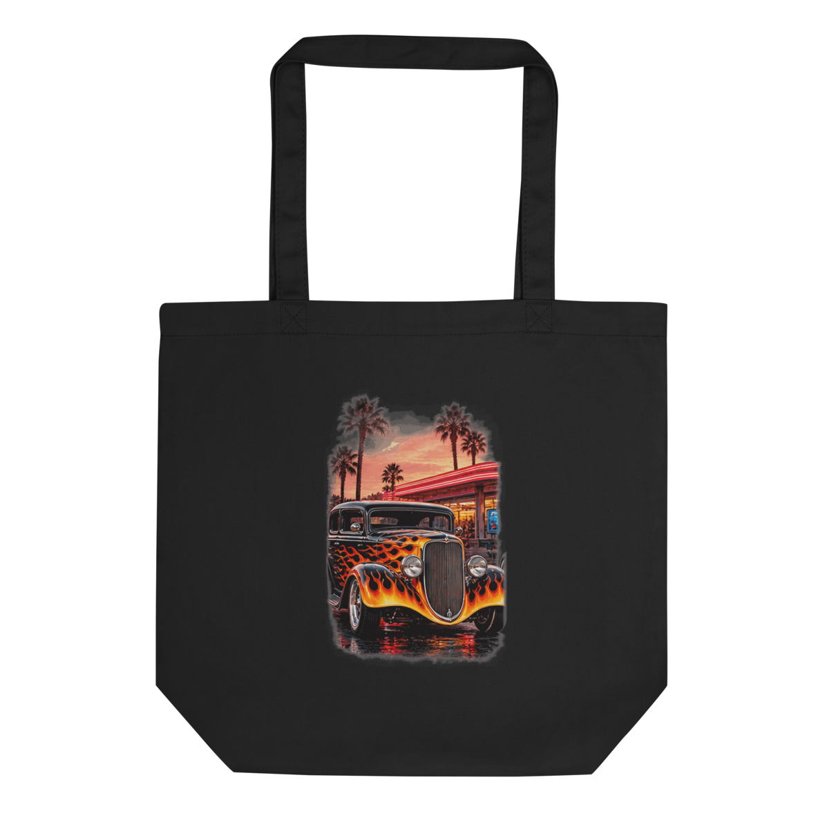 Neon Diner Flame Coupe Eco Tote Bag product mockup