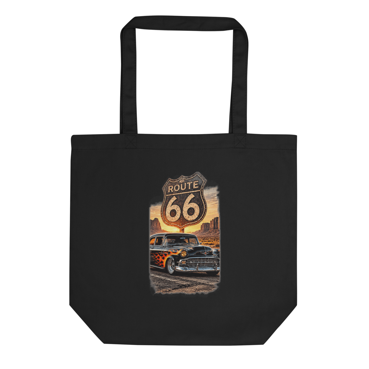 Route 66 Flame Cruiser Eco Tote Bag product mockup