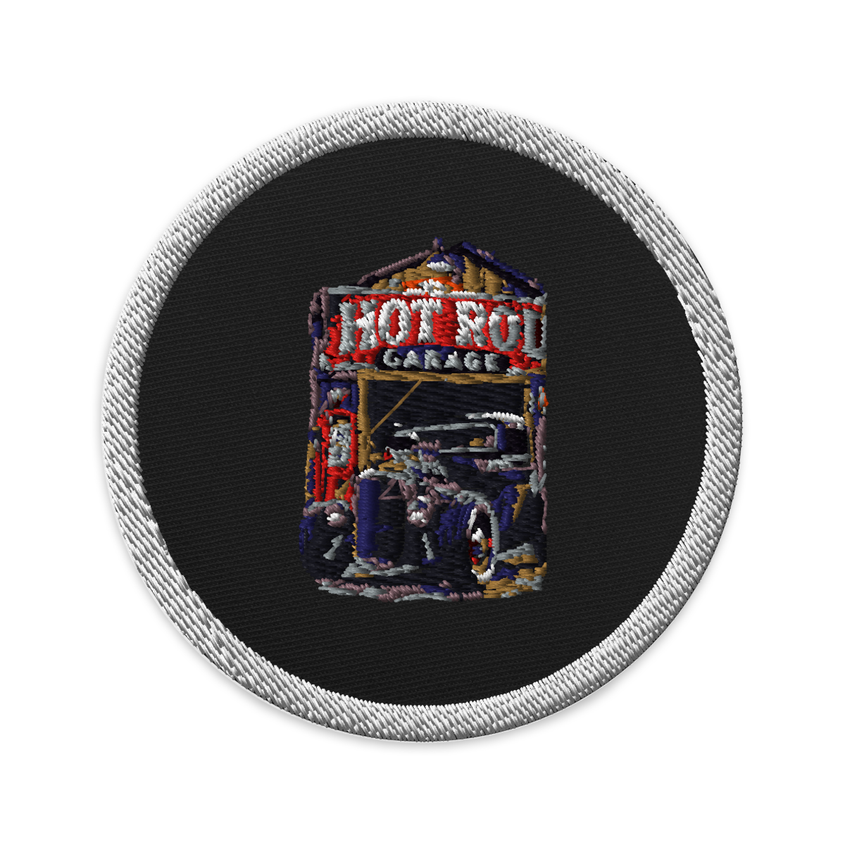 Hot Rod Garage Blown Coupe Embroidered Patch product mockup 4
