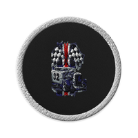 Number 32 Checkered Roadster Embroidered Patch product mockup 4