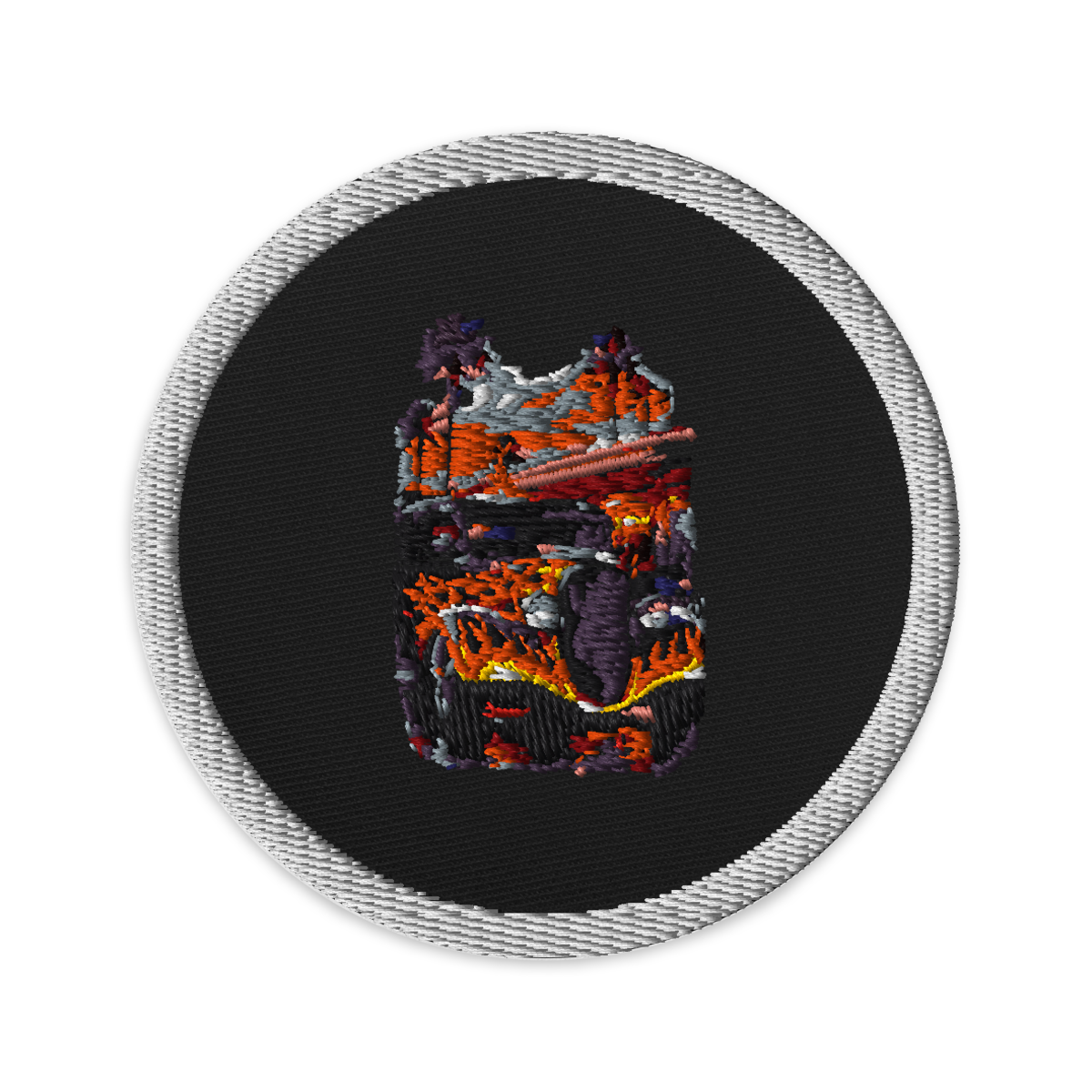Neon Diner Flame Coupe Embroidered Patch product mockup 4