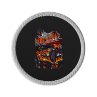 Neon Diner Flame Coupe Embroidered Patch product mockup 4
