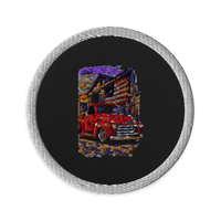Barn Flag Red Hot Rod Pickup Embroidered Patch product mockup 4