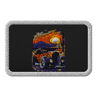 Desert Sunset Flame Coupe Embroidered Patch product mockup