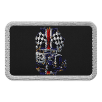 Number 32 Checkered Roadster Embroidered Patch product mockup
