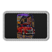 Barn Flag Red Hot Rod Pickup Embroidered Patch product mockup
