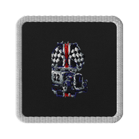 Number 32 Checkered Roadster Embroidered Patch product mockup 3