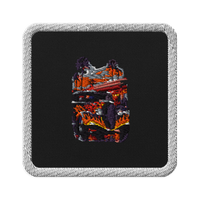 Neon Diner Flame Coupe Embroidered Patch product mockup 3