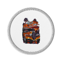 Neon Diner Flame Coupe Embroidered Patch product mockup 8