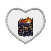 Desert Sunset Flame Coupe Embroidered Patch product mockup 6