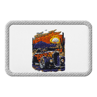 Desert Sunset Flame Coupe Embroidered Patch product mockup 5