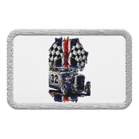 Number 32 Checkered Roadster Embroidered Patch product mockup 5