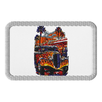 Neon Diner Flame Coupe Embroidered Patch product mockup 5
