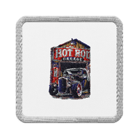 Hot Rod Garage Blown Coupe Embroidered Patch product mockup 7
