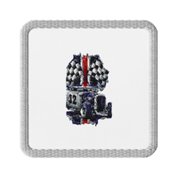 Number 32 Checkered Roadster Embroidered Patch product mockup 7