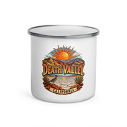 Death Valley 12 oz enamel camping mug, front-view product mockup
