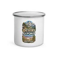 Desert to Summit 12 oz enamel camping mug, front-view product mockup