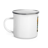 Walker California 12 oz enamel camping mug, left-side product mockup