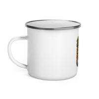 Independence California 12 oz enamel camping mug, left-side product mockup