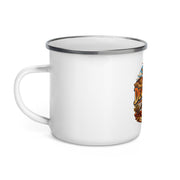 Death Valley 12 oz enamel camping mug, left-side product mockup