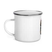 Ancient Bristlecone Pine 12 oz enamel camping mug, left-side product mockup