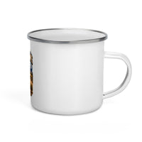 Lone Pine Old West 12 oz enamel camping mug, right-side product mockup