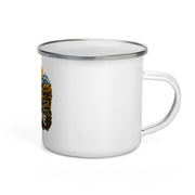 Big Pine California 12 oz enamel camping mug, right-side product mockup