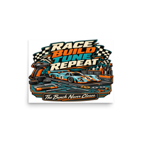 Race Build Tune Repeat Matte Poster product mockup