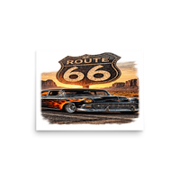 Route 66 Flame Cruiser Matte Poster product mockup