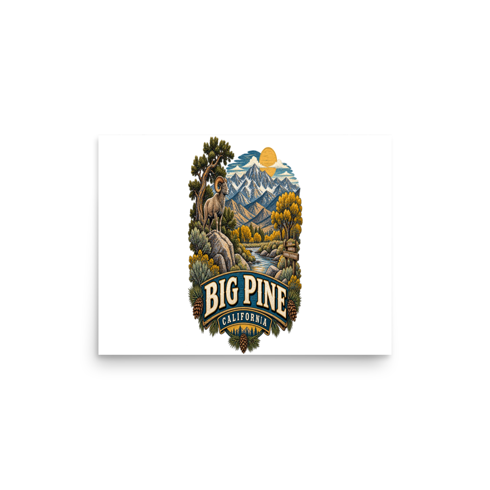 Big Pine California Matte Poster product mockup